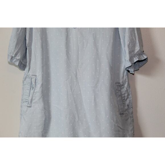 Cloth & Stone Dot Denim Chambray Tunic Top Faded Mini Shirt Dress Size Medium - Picture 8 of 16